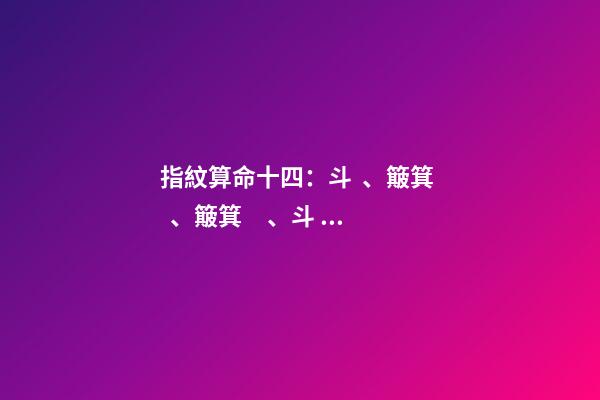 指紋算命十四：斗、簸箕、簸箕、斗、簸箕